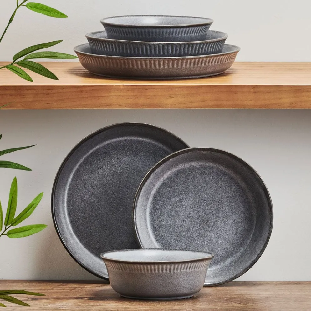 Amara Slate 6 Piece Dinnerware Bowl Set, Service for 2