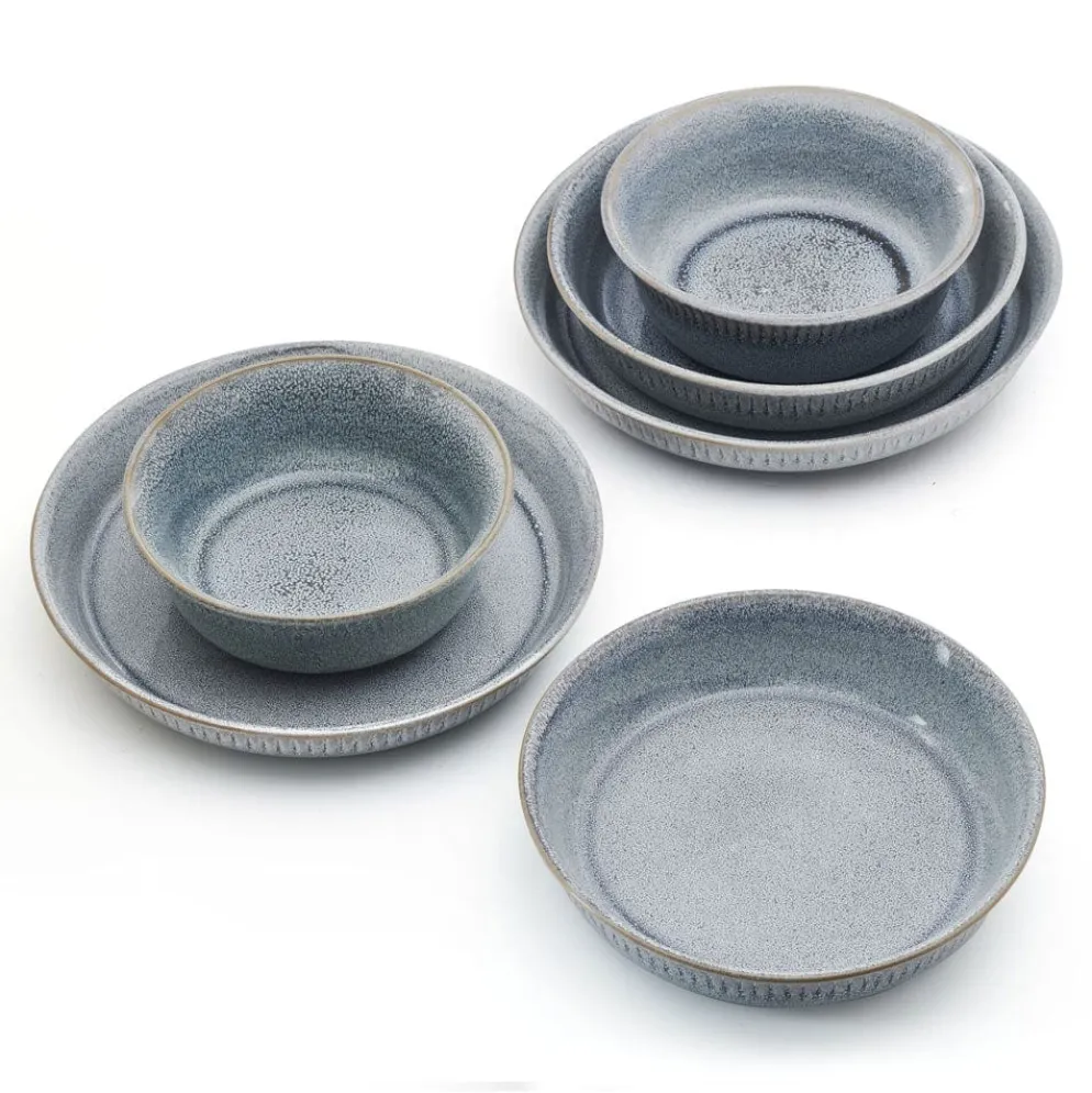 Amara Smoke 6 Piece Dinnerware Bowl Set, Service for 2