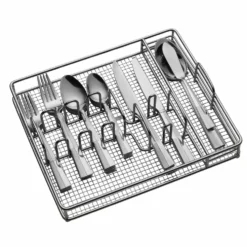Arabesque Frost 42 Piece Flatware Set with Caddy, Service for 8