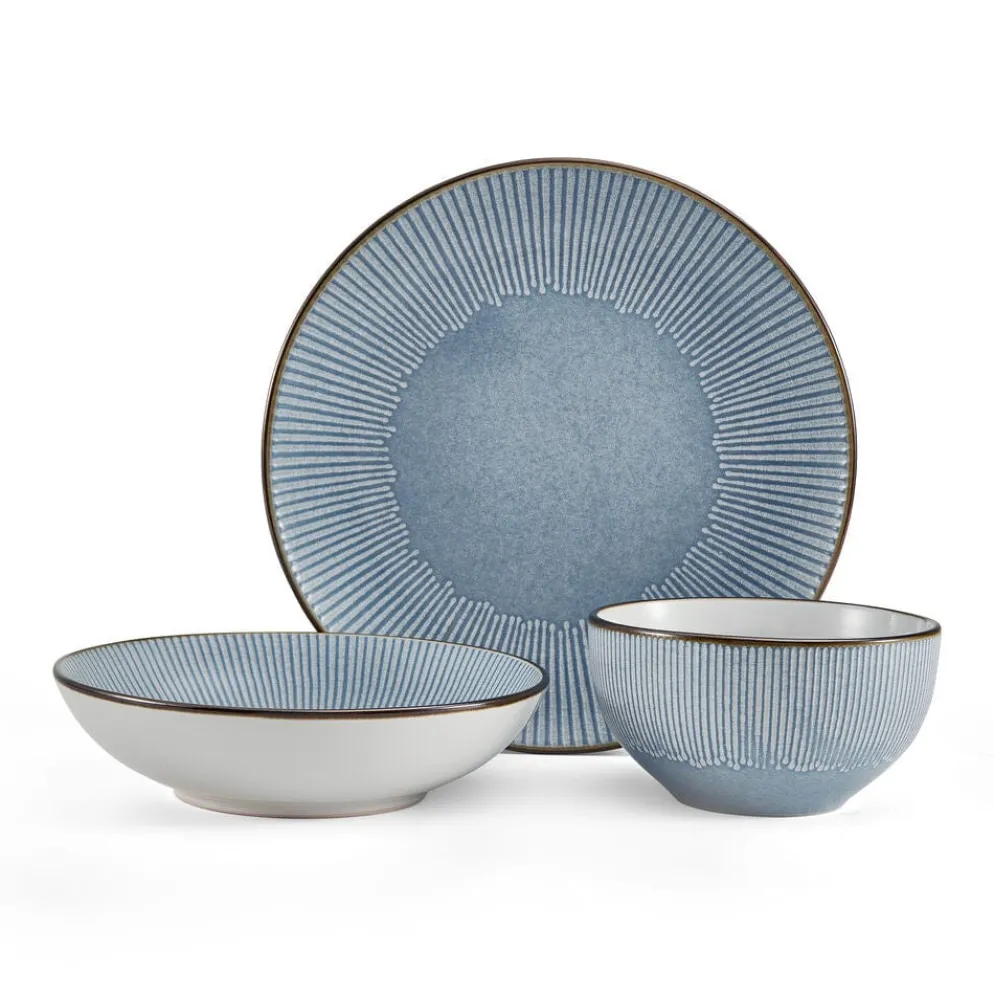 Arlie Blue 12 Piece Pasta Dinnerware Set, Service for 4