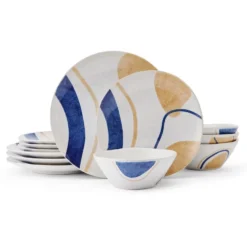 Artful Circles 12 Piece Set, Service for 4