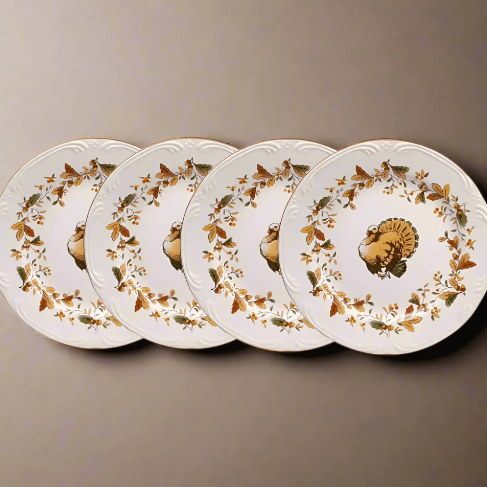 Autumn Berry™ Set of 4 Turkey Salad Plates