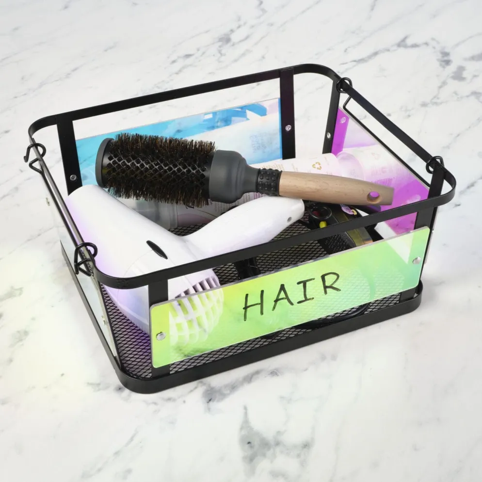 Ava Iridescent Stackable Storage Basket