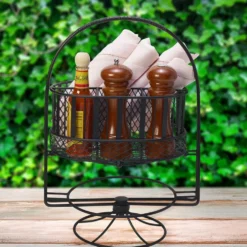 Band and Stripe Swivel Hostess Buffet Storage Caddy