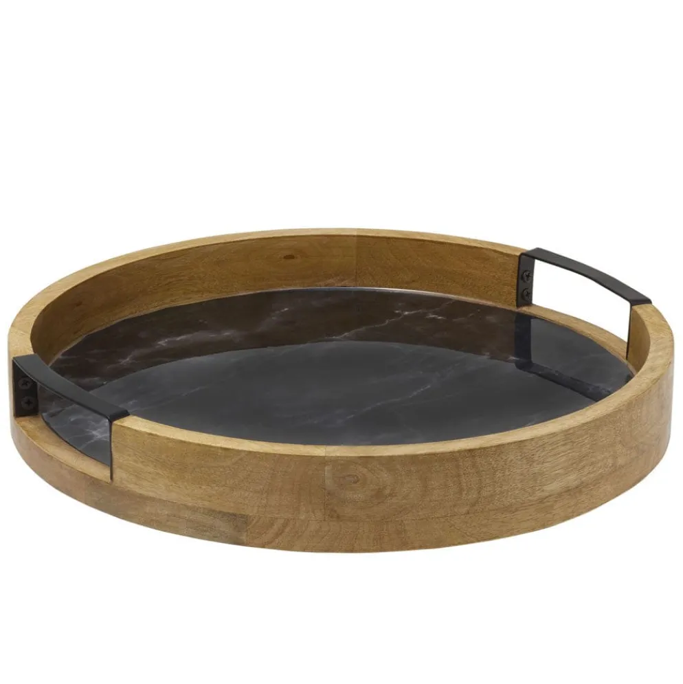 Black Marble Lazy Susan Serve Tray