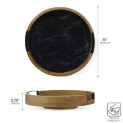 Black Marble Lazy Susan Serve Tray