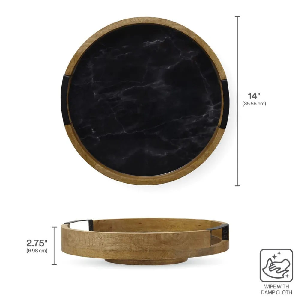 Black Marble Lazy Susan Serve Tray
