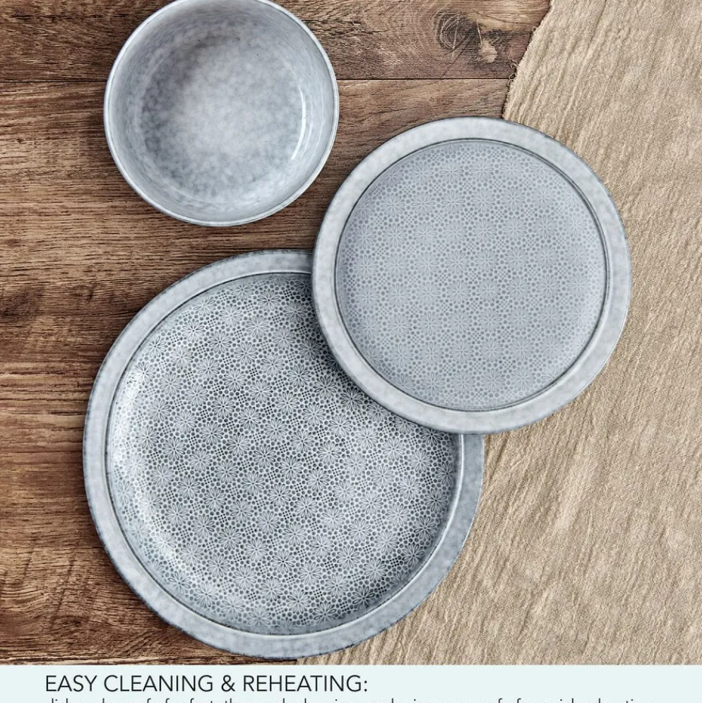 Blooming Meadow Blue 12 Piece Dinnerware Set, Service for 4