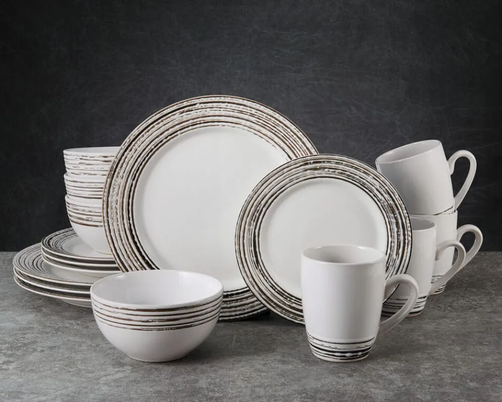 Bryson White 16 Piece Dinnerware Set, Service for 4