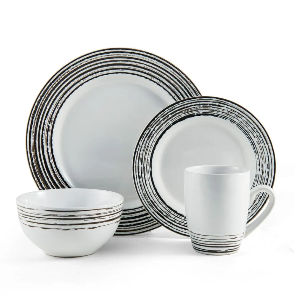 Bryson White 16 Piece Dinnerware Set, Service for 4