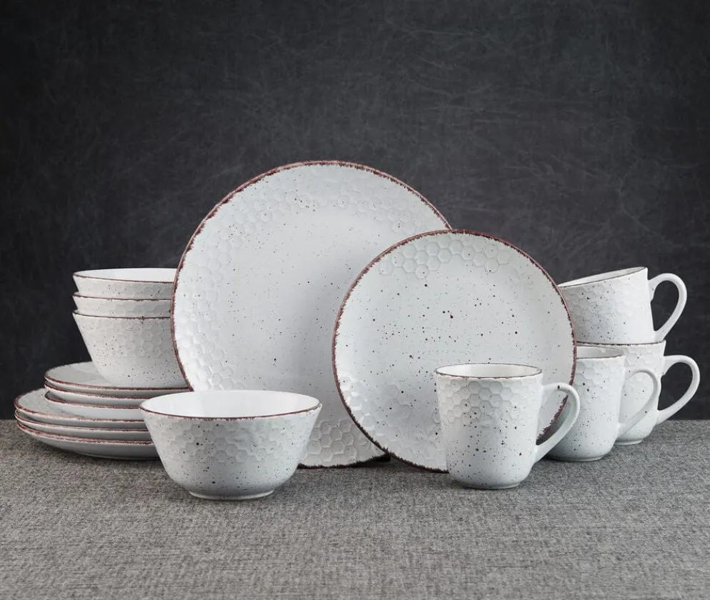 Bumble Bee White 16 Piece Dinnerware Set, Service for 4