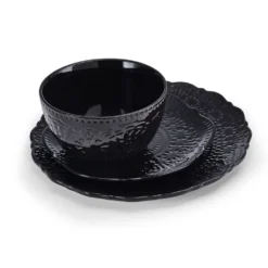 Chateau Midnight 12 Piece Dinnerware Set, Service for 4