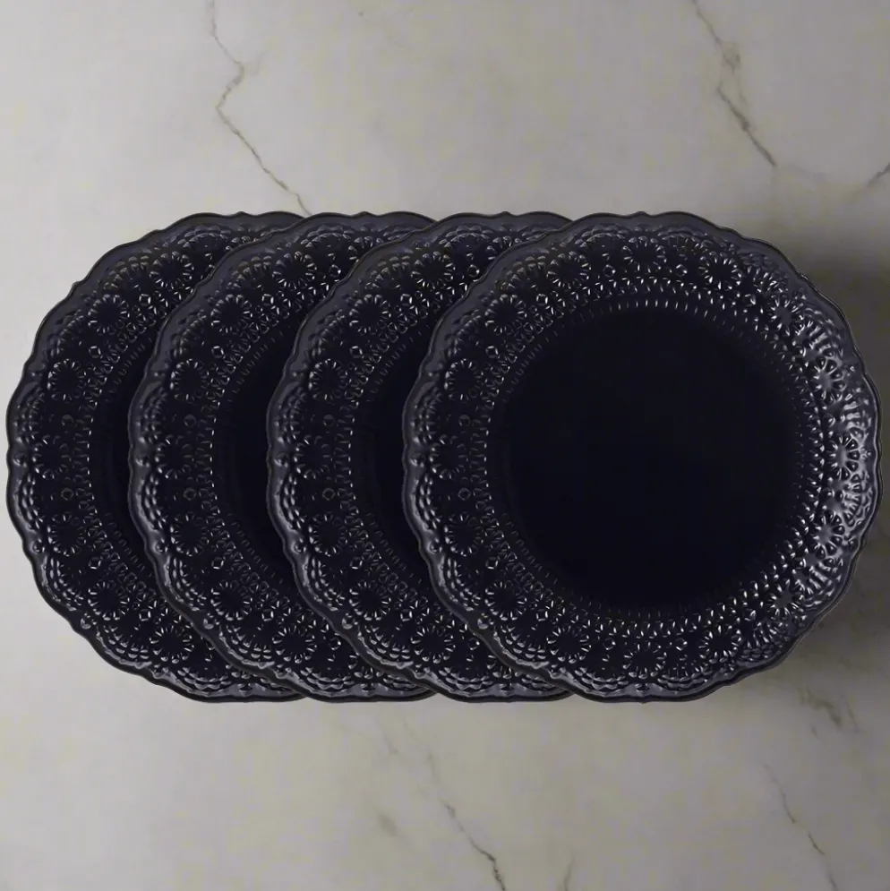 Chateau Midnight Set of 4 Dinner Plates