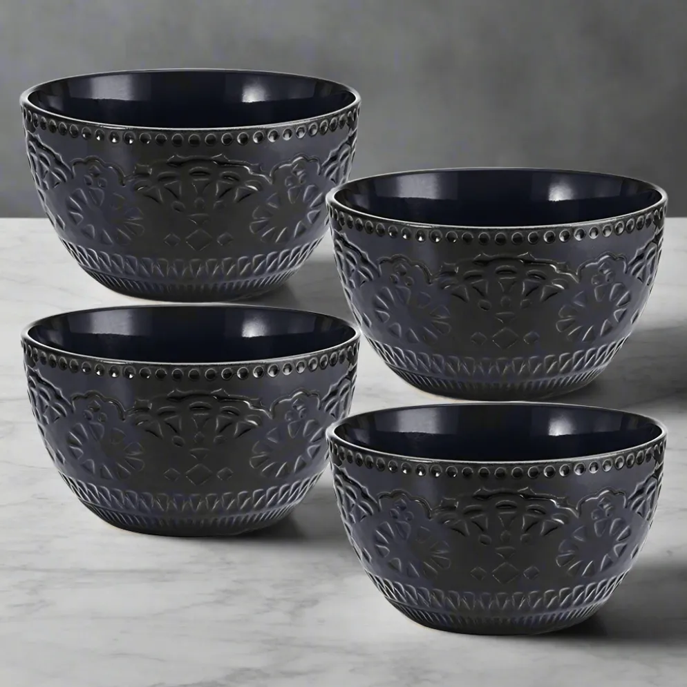 Chateau Midnight Set of 4 Soup Cereal Bowls