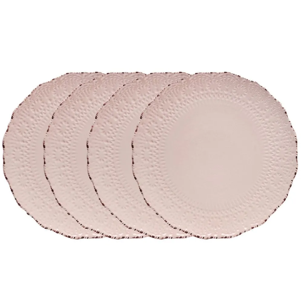 Chateau Pink Set of 4 Dinner Plates