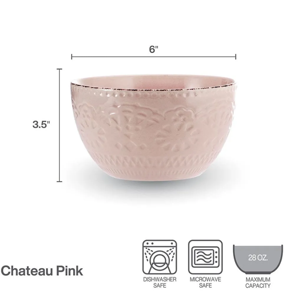 Chateau Pink Set of 4 Soup Cereal Bowls