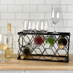 Collapsible Stackable 8 Bottle Wine Rack