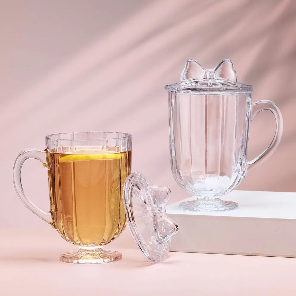 Darbie Angell Bliss Set of 2 Footed Drinking Glasses with Lids
