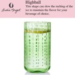 Darbie Angell Dappled Clouds Seafoam Set of 4 Highball Glasses