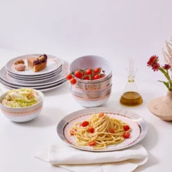 Darbie Angell Golden Charm Metallic 12 Piece Dinnerware Set, Service for 4