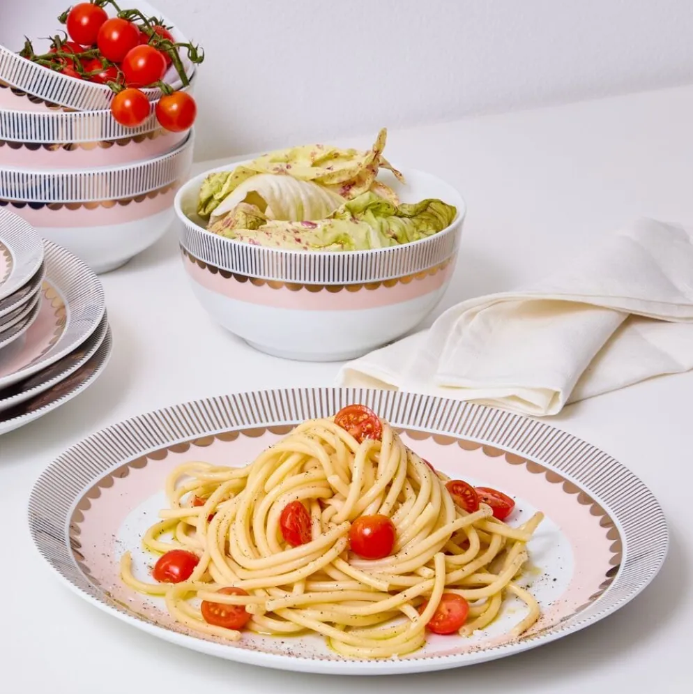 Darbie Angell Golden Charm Metallic 12 Piece Dinnerware Set, Service for 4