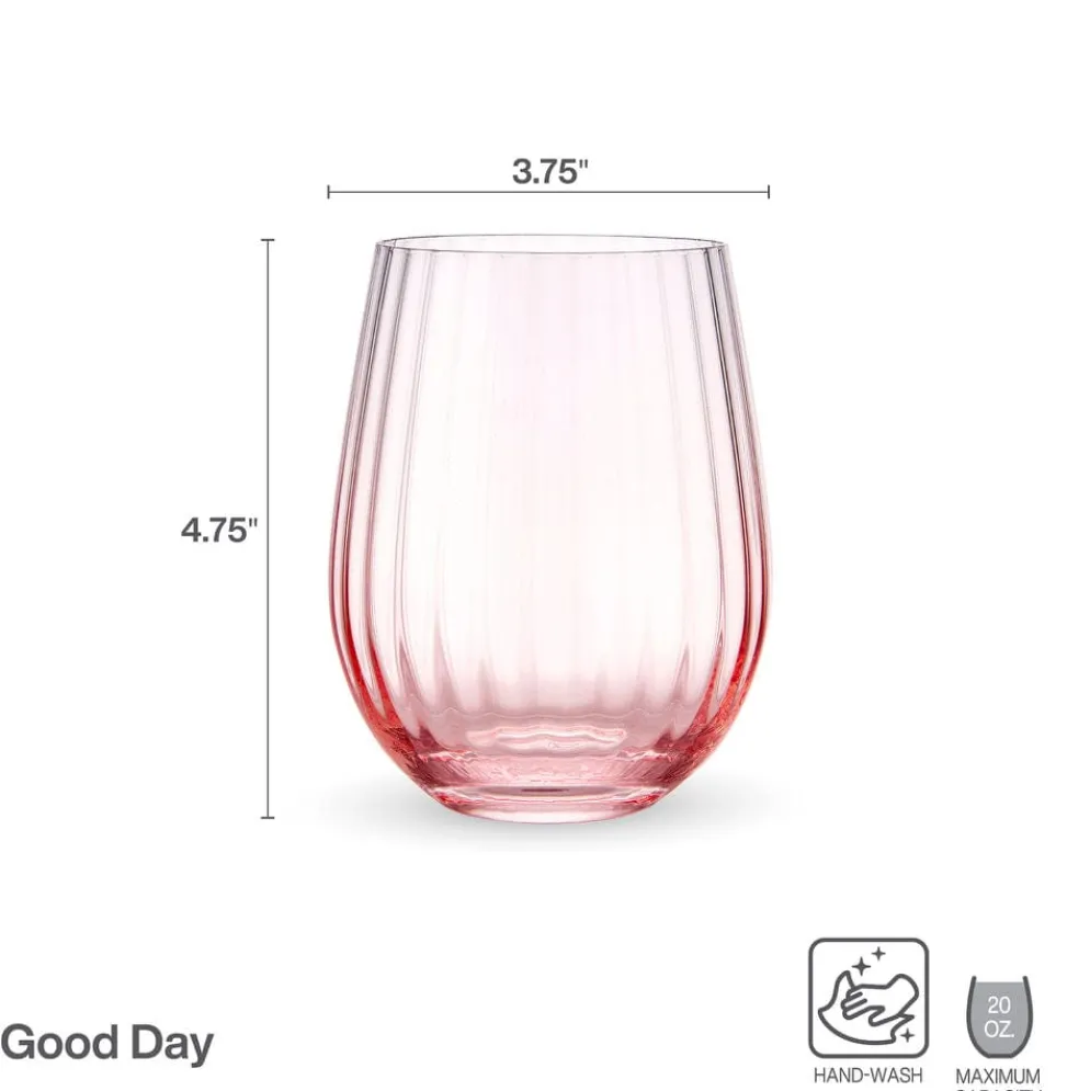 Darbie Angell Good Day Blush Set of 4 Stemless Wine