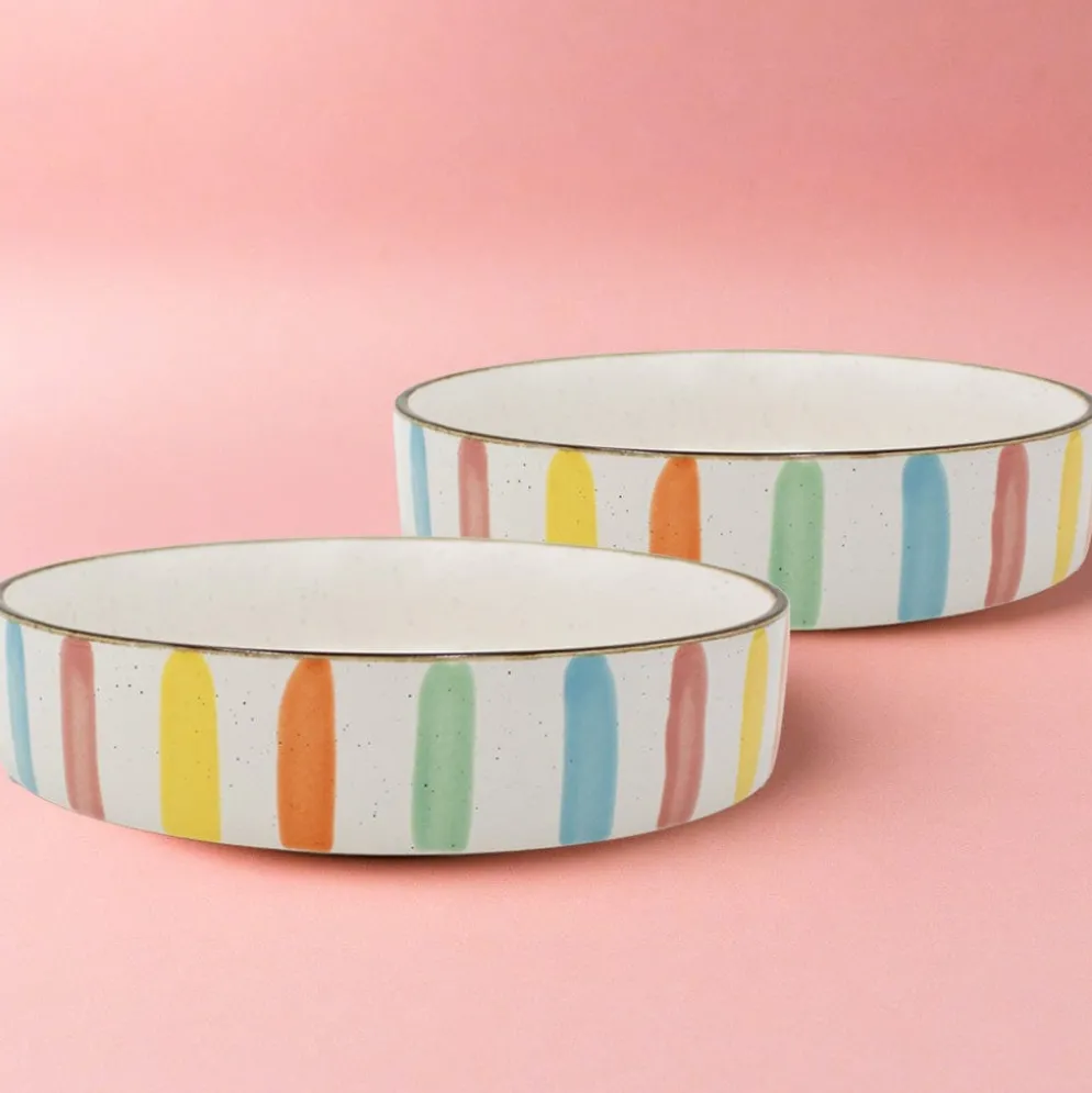 Darbie Angell Happy Spring Summer Set of 2 Dinner Bowls