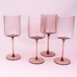 Darbie Angell Set of 4 Prismatic Lilac Wine Glasses