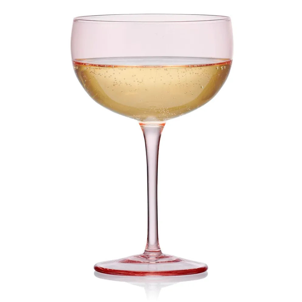 Darbie Angell Vibrance Blush Set of 4 Coupe Cocktail Glasses