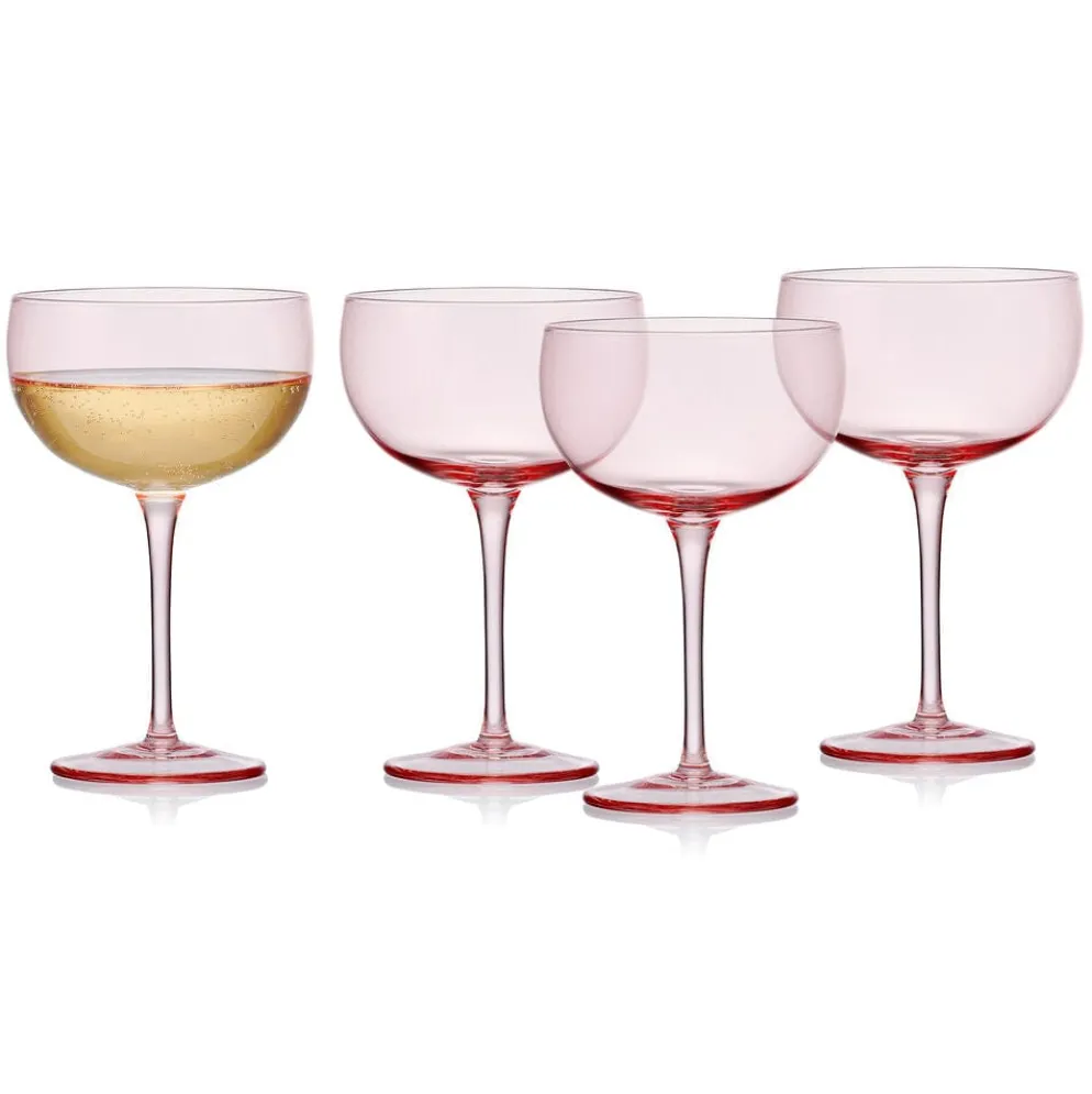 Darbie Angell Vibrance Blush Set of 4 Coupe Cocktail Glasses