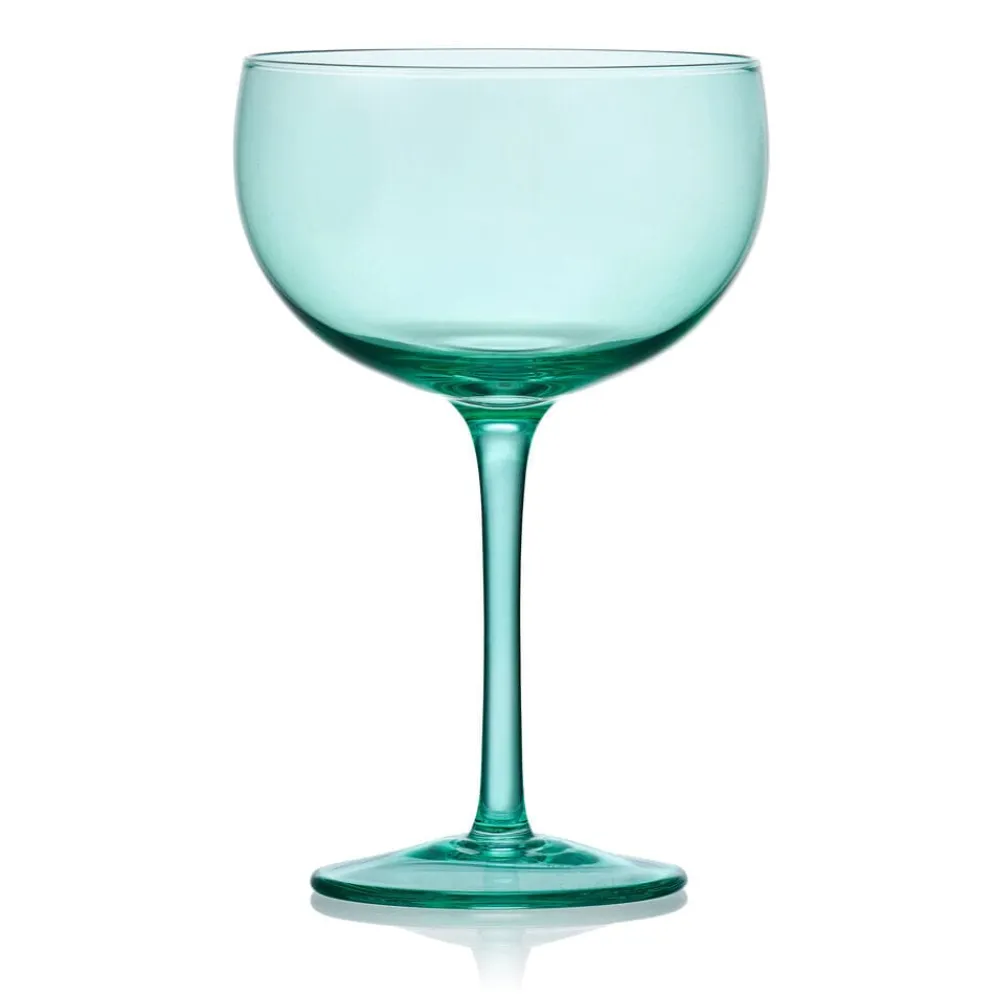 Darbie Angell Vibrance Teal Set of 4 Coupe Cocktail Glasses