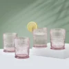 Darbie Angell Wanderlust Blush Set of 4 Double Old Fashioned Glasses
