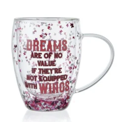 Dolly Parton Confetti Set of 2 Double Wall Glass Mugs