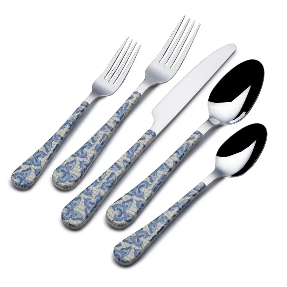 Dolly Parton Mosaic Butterfly 20 Piece Flatware Set, Service for 4