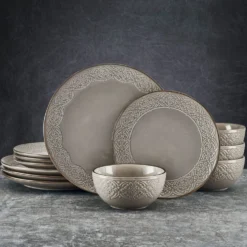 Emma 12 Piece Dinnerware Set, Service for 4