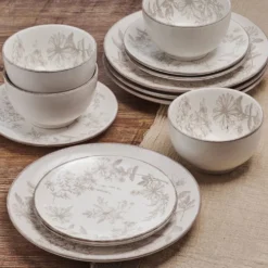 Enchanted Bloom 12 Piece Dinnerware Set, Service for 4