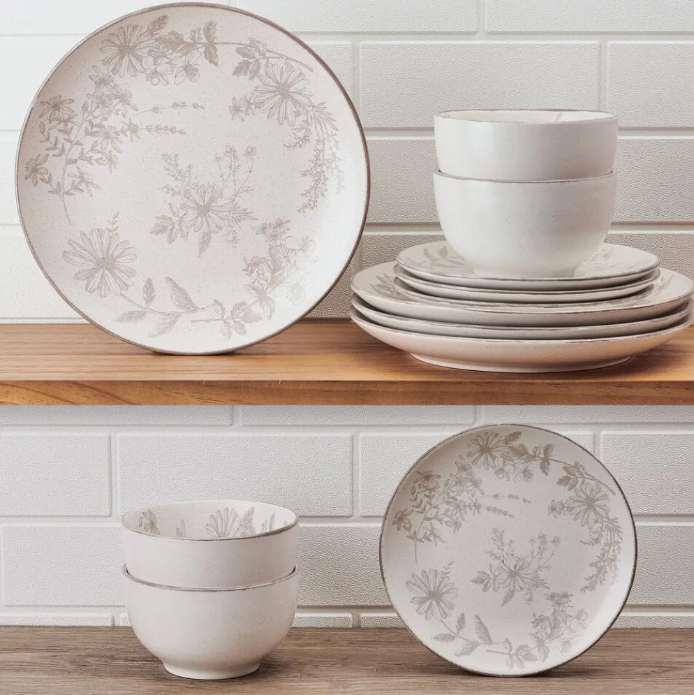 Enchanted Bloom 12 Piece Dinnerware Set, Service for 4
