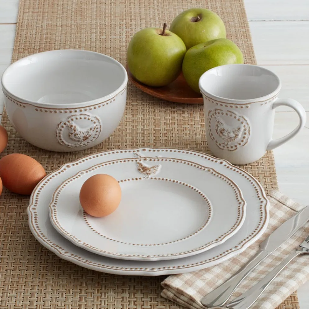Farmhouse Hen Set of 4 Salad Plates