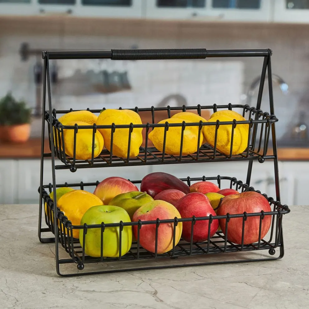 Flax 2 Tier Storage Basket