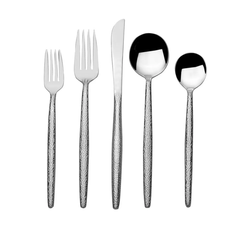 Forged Shea Hammered 20 Piece Flatware Set, Service for 4