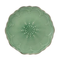 French Lace Set of 4 Green Salad Plates