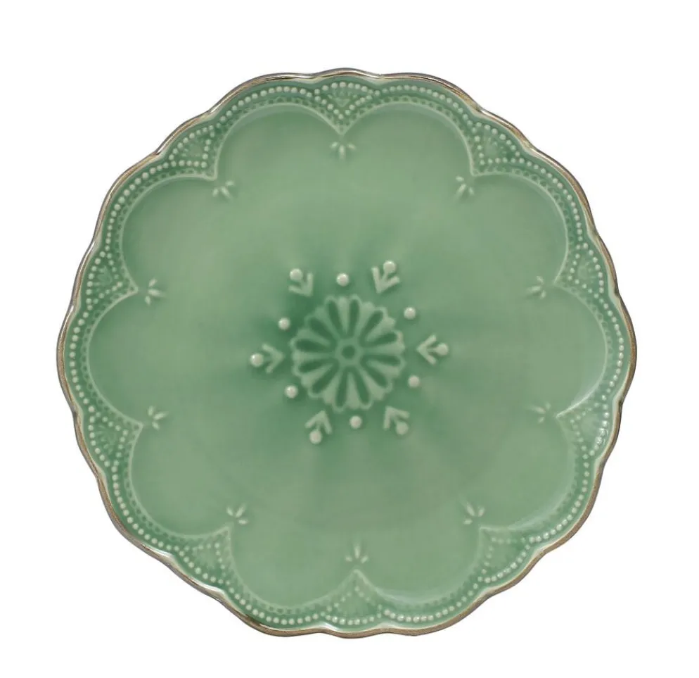 French Lace Set of 4 Green Salad Plates