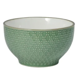 French Lace Set of 4 Green Soup Cereal Bowls