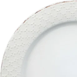French Lace Set of 4 White Dinner Plates