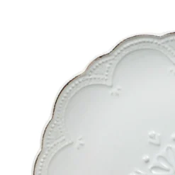 French Lace Set of 4 White Salad Plates