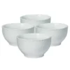 French Lace Set of 4 White Soup Cereal Bowls