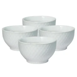 French Lace Set of 4 White Soup Cereal Bowls
