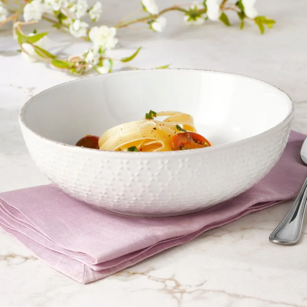 French Lace White Individual Pasta Bowl