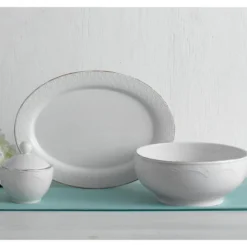 French Lace White Serve Bowl
