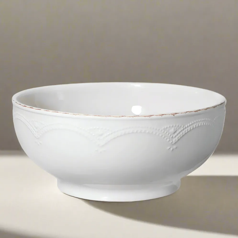 French Lace White Serve Bowl